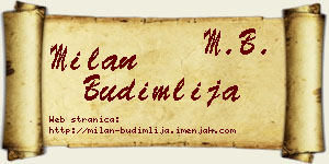 Milan Budimlija vizit kartica